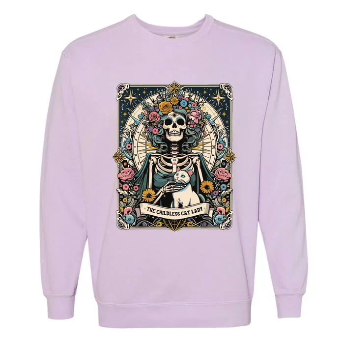 Childless Cat Lady Tarot Card Garment-Dyed Sweatshirt