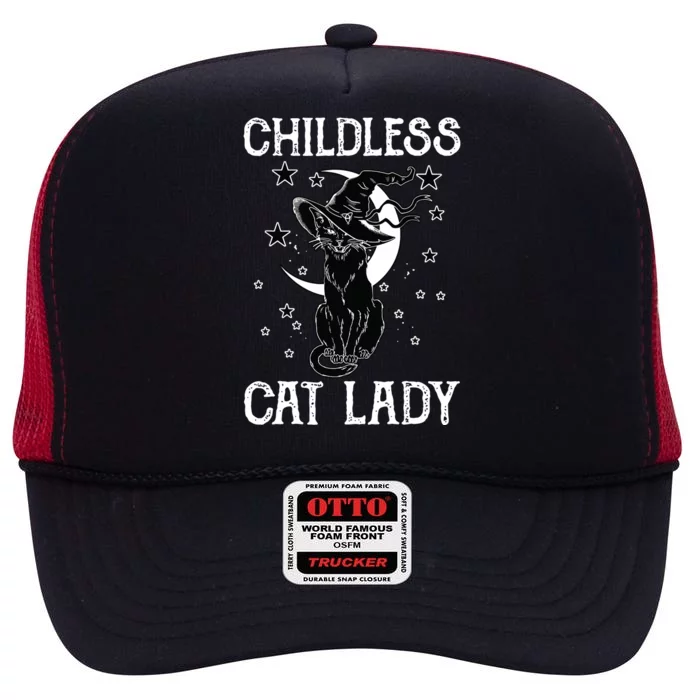 Childless Cat Lady Is Voting Kamalaharris High Crown Mesh Trucker Hat