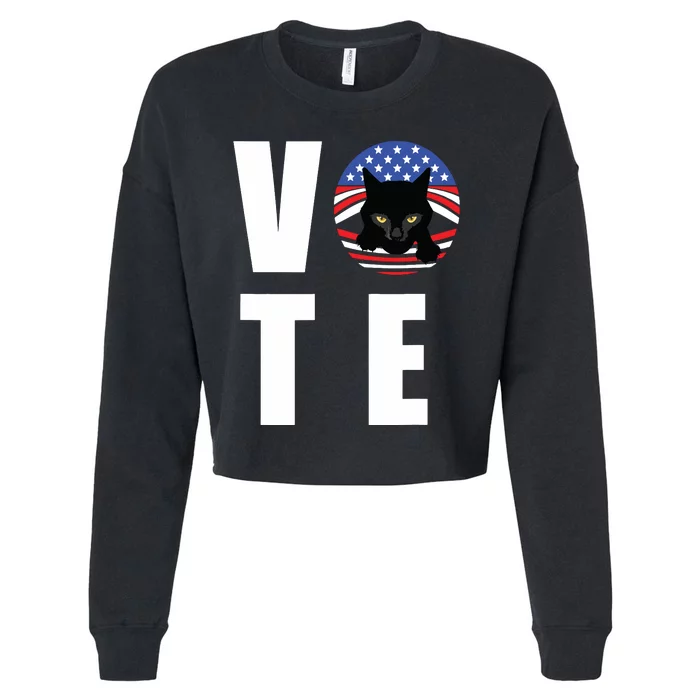 Childless Cat Ladies Vote Cropped Pullover Crew