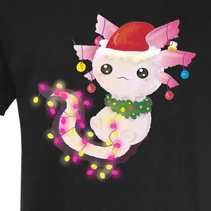 Cute Christmas Lights Axolotl Garment-Dyed Heavyweight T-Shirt