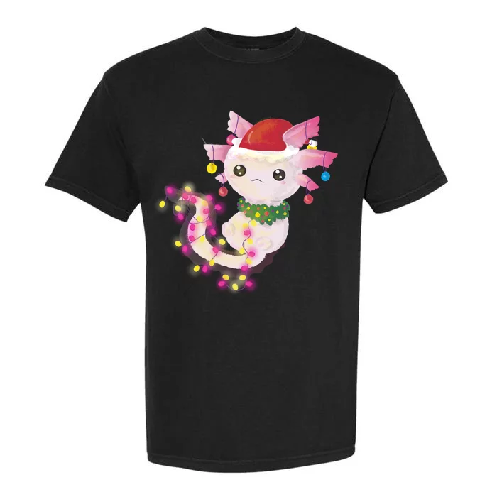 Cute Christmas Lights Axolotl Garment-Dyed Heavyweight T-Shirt