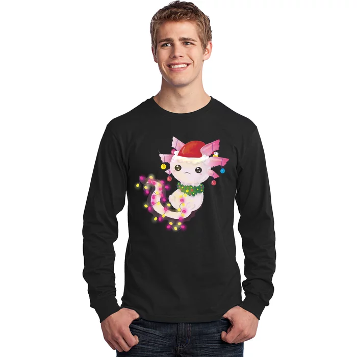 Cute Christmas Lights Axolotl Long Sleeve Shirt