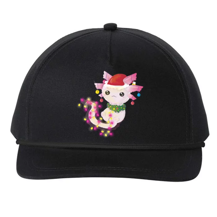 Cute Christmas Lights Axolotl Snapback Five-Panel Rope Hat