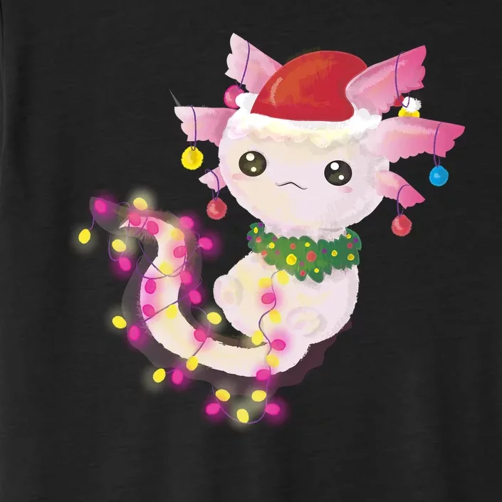 Cute Christmas Lights Axolotl ChromaSoft Performance T-Shirt