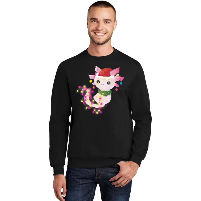 Cute Christmas Lights Axolotl Tall Sweatshirt