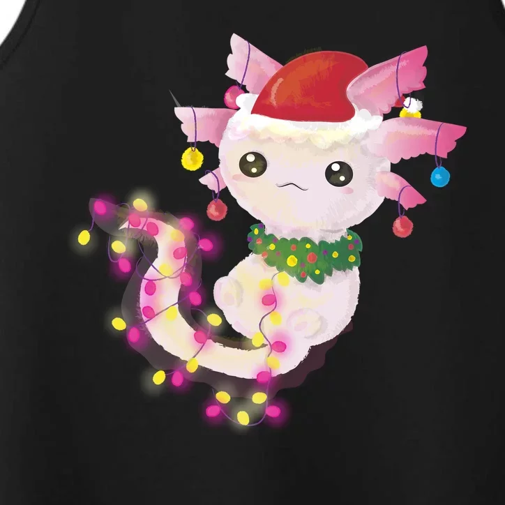 Cute Christmas Lights Axolotl Performance Tank