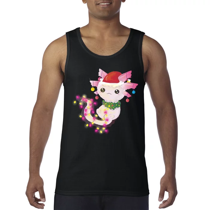 Cute Christmas Lights Axolotl Tank Top