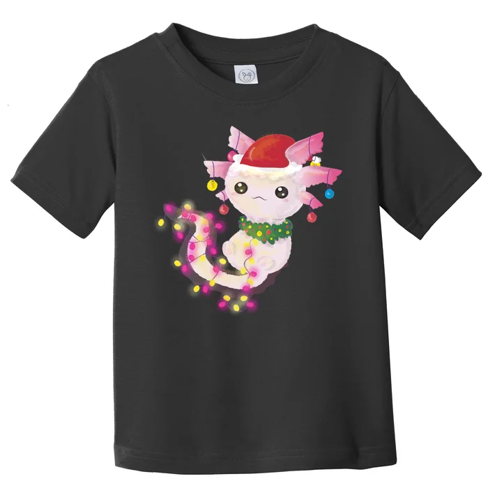 Cute Christmas Lights Axolotl Toddler T-Shirt