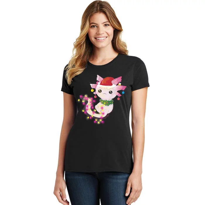 Cute Christmas Lights Axolotl Women's T-Shirt