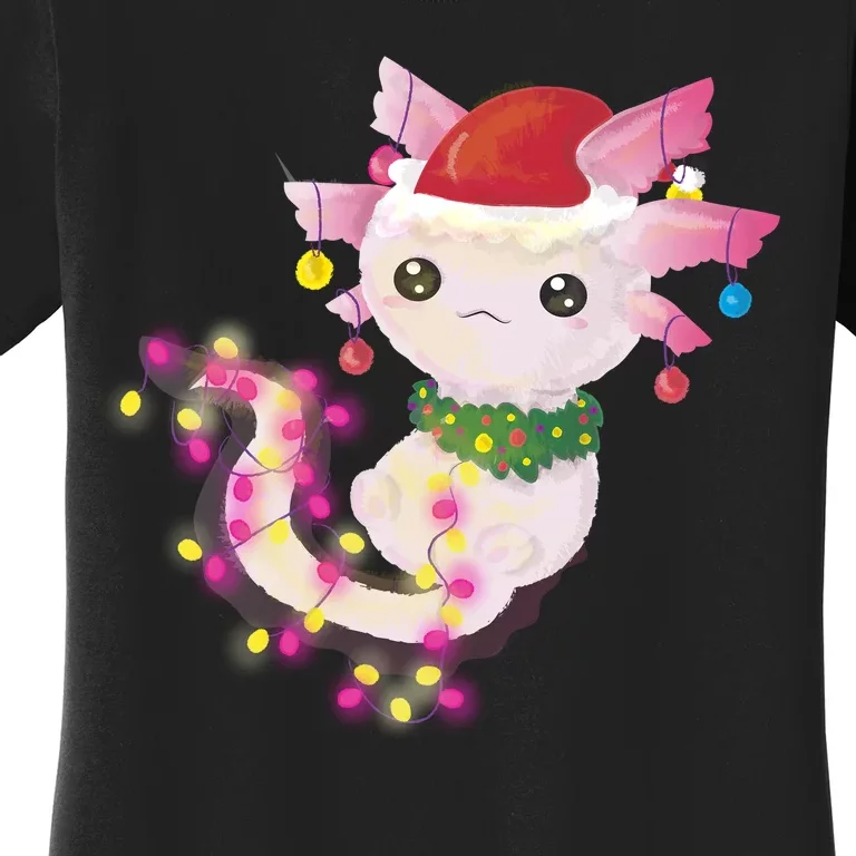 Cute Christmas Lights Axolotl Women's T-Shirt