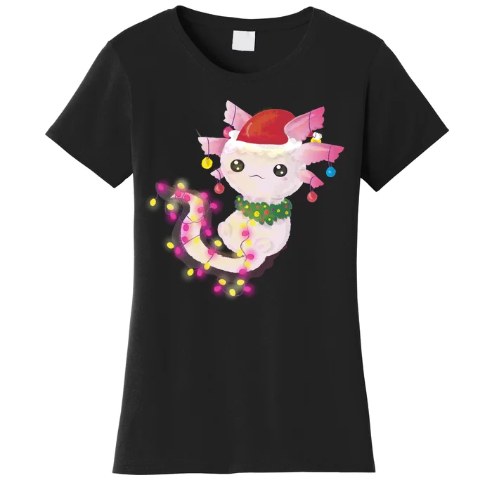 Cute Christmas Lights Axolotl Women's T-Shirt