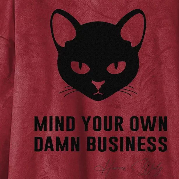 Childless Cat Lady Mind Your Own Dmn Business Kamala Walz Hooded Wearable Blanket