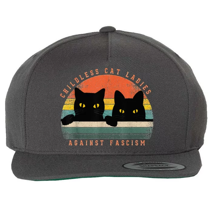 Childless Cat Ladies Against Fascism Wool Snapback Cap