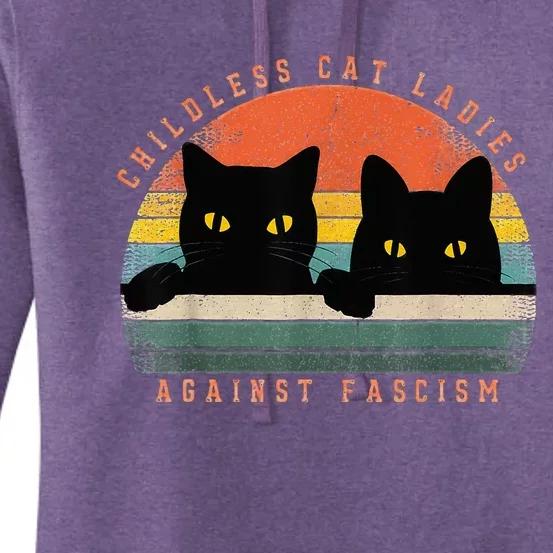 Childless Cat Ladies Against Fascism Women's Pullover Hoodie