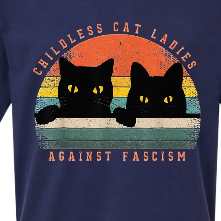 Childless Cat Ladies Against Fascism Sueded Cloud Jersey T-Shirt