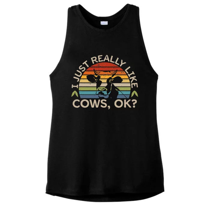 Cow  Cow Lover Gifts Cow Farmer Rancher Ladies Tri-Blend Wicking Tank