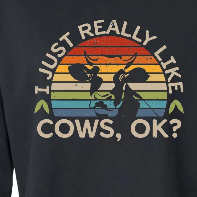 Cow  Cow Lover Gifts Cow Farmer Rancher Cropped Pullover Crew