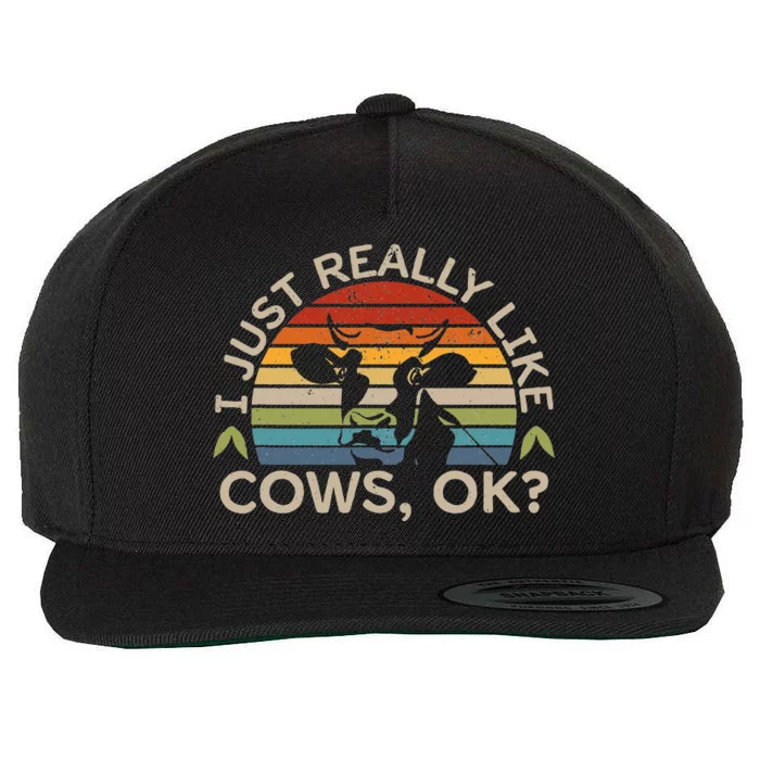 Cow  Cow Lover Gifts Cow Farmer Rancher Wool Snapback Cap