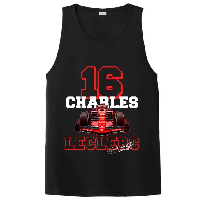 Cool Charles Leclerc 16 F1 Racing Performance Tank