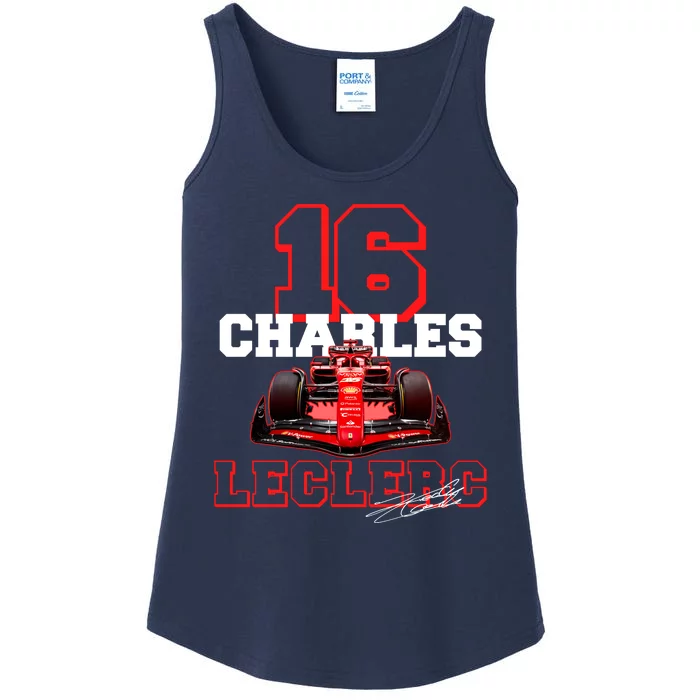 Cool Charles Leclerc 16 F1 Racing Ladies Essential Tank