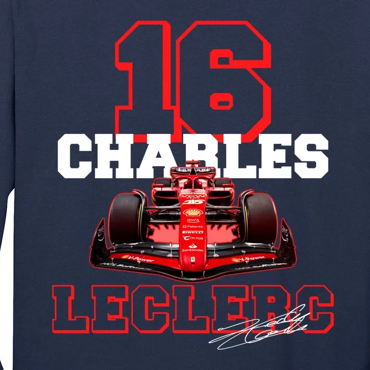 Cool Charles Leclerc 16 F1 Racing Tall Long Sleeve T-Shirt