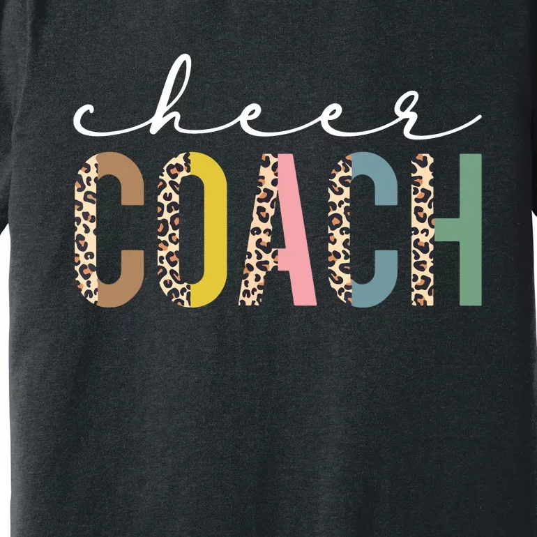 Cheer Coach Leopard Best Cheer Coach Ever Cheerleader Mom Premium T-Shirt