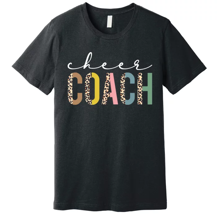 Cheer Coach Leopard Best Cheer Coach Ever Cheerleader Mom Premium T-Shirt