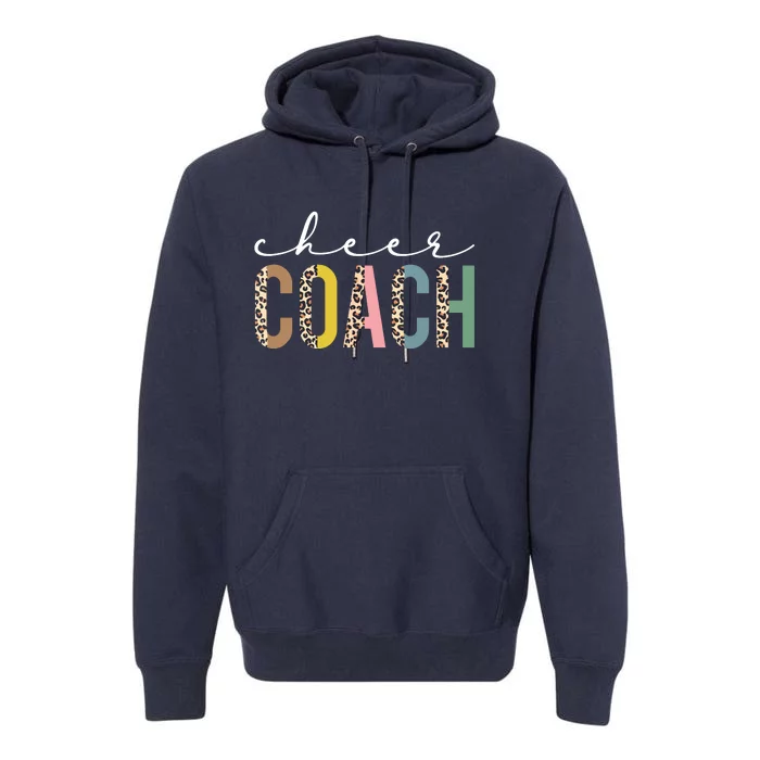 Cheer Coach Leopard Best Cheer Coach Ever Cheerleader Mom Premium Hoodie