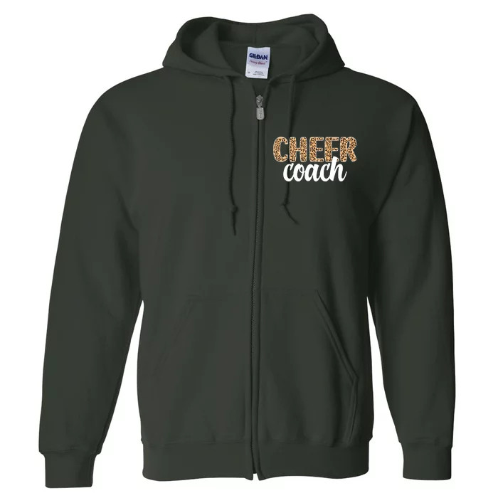 Cheer Coach Leopard Cheerleading Coach Full Zip Hoodie