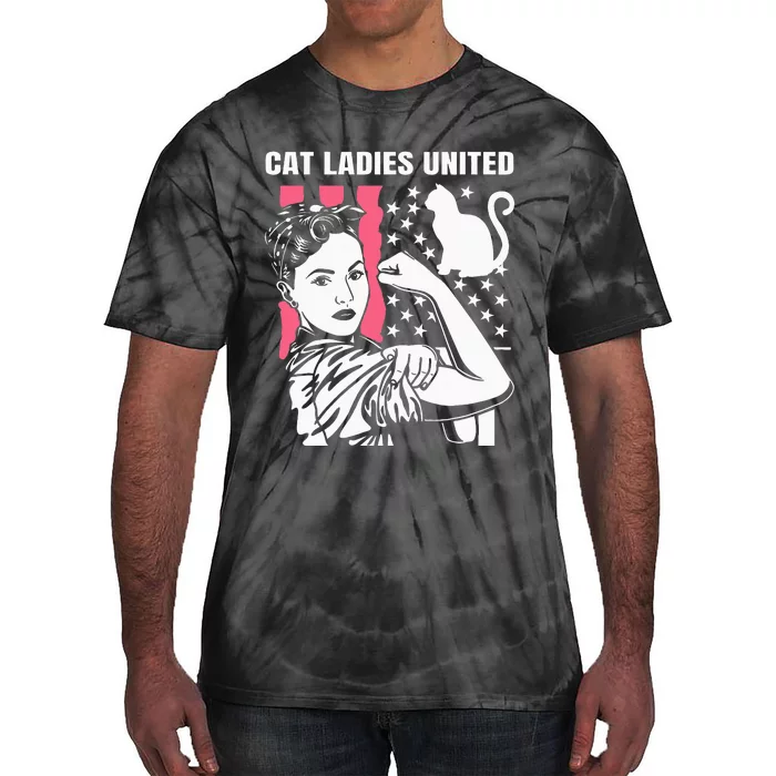 Childless Cat Lady For Cat Mom Women Cat Ladies Tie-Dye T-Shirt