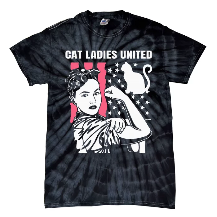 Childless Cat Lady For Cat Mom Women Cat Ladies Tie-Dye T-Shirt