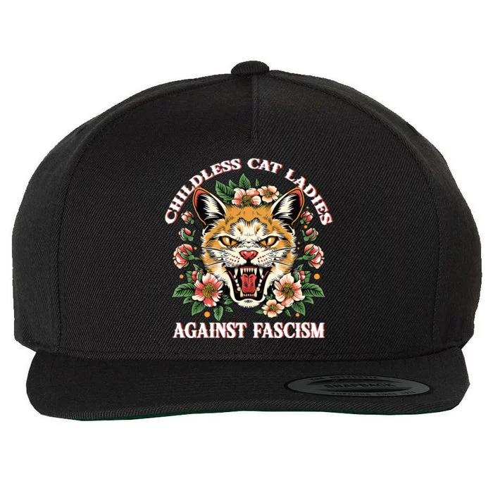 Childless Cat Ladies Against Fascism Wool Snapback Cap