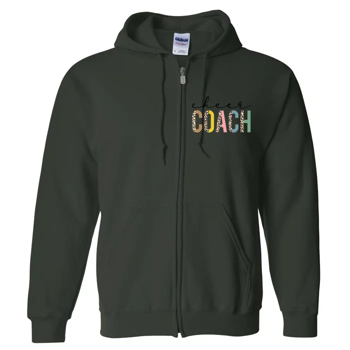 Cheer Coach Leopard Cheerleading Props Cute Cheer For Coach Full Zip Hoodie