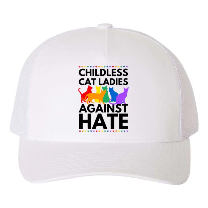 Childless Cat Ladies Against Hate Vote For Kamala Harris Yupoong Adult 5-Panel Trucker Hat