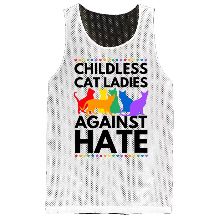 Childless Cat Ladies Against Hate Vote For Kamala Harris Mesh Reversible Basketball Jersey Tank