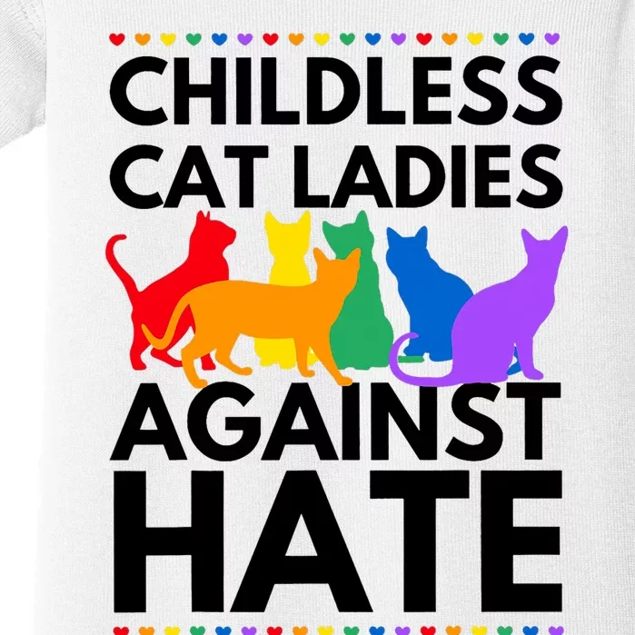 Childless Cat Ladies Against Hate Vote For Kamala Harris Baby Bodysuit