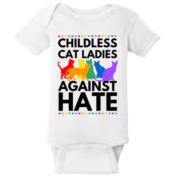 Childless Cat Ladies Against Hate Vote For Kamala Harris Baby Bodysuit