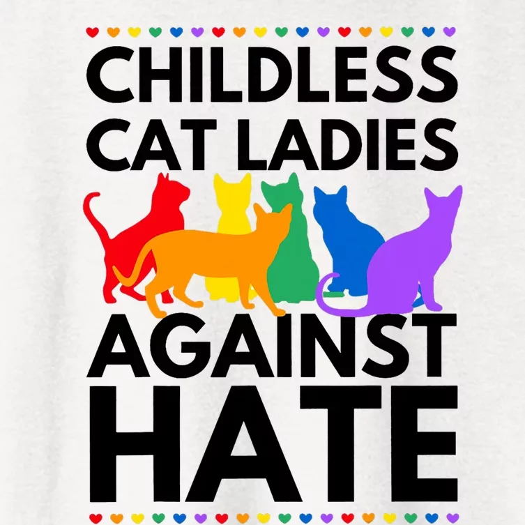 Childless Cat Ladies Against Hate Vote For Kamala Harris Women's Crop Top Tee