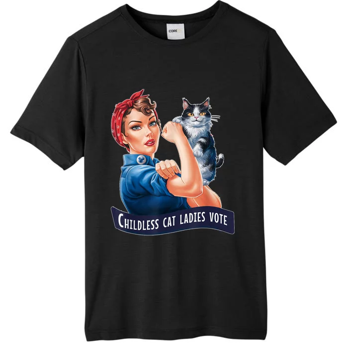 Childless Cat Ladies Vote Rosie The Riveter ChromaSoft Performance T-Shirt