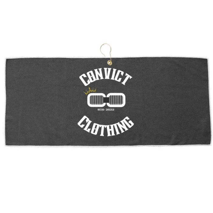 Convict Clothings Logo Eos Large Microfiber Waffle Golf Towel