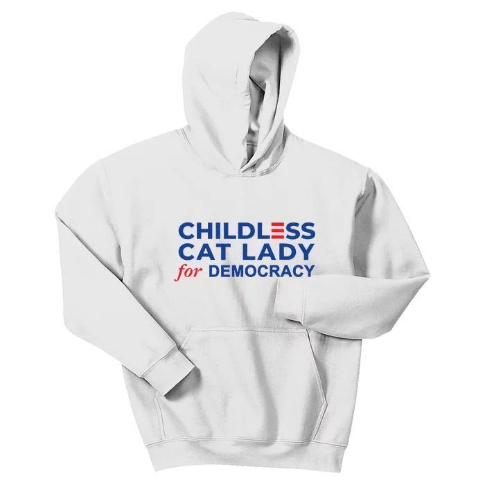 Childless Cat Lady For Democracy Voting Election 2024 Usa Kids Hoodie