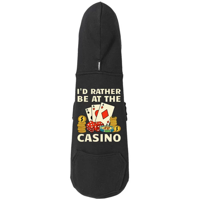 Cool Casino Lover Art For Women Casino Gambling Gambler Doggie 3-End Fleece Hoodie