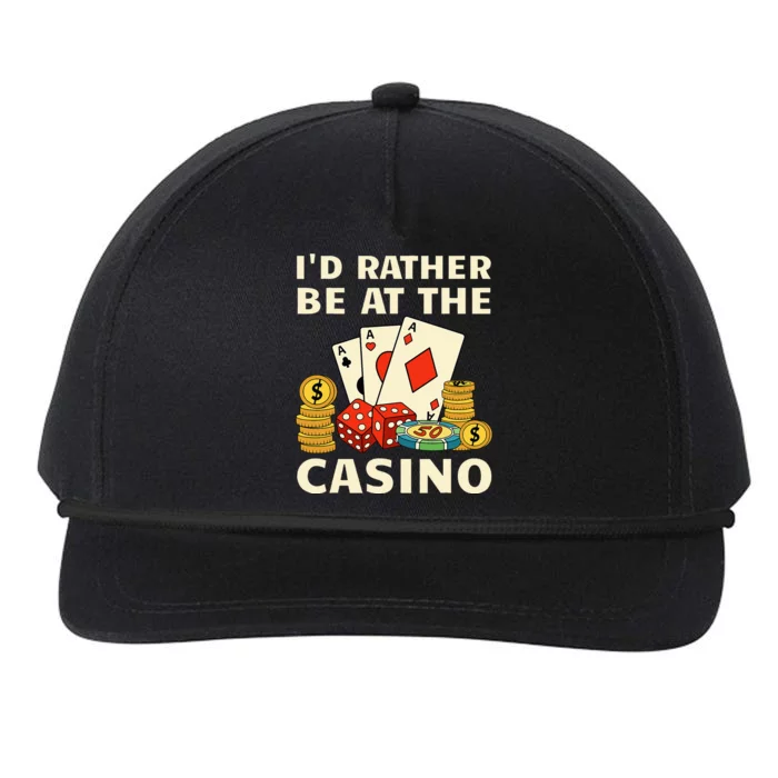 Cool Casino Lover Art For Women Casino Gambling Gambler Snapback Five-Panel Rope Hat