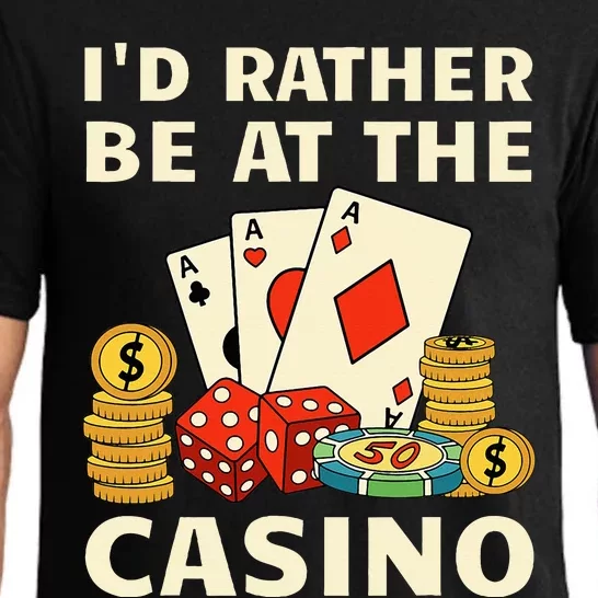 Cool Casino Lover Art For Women Casino Gambling Gambler Pajama Set