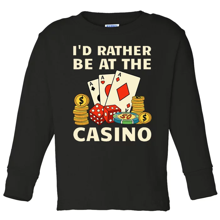 Cool Casino Lover Art For Women Casino Gambling Gambler Toddler Long Sleeve Shirt