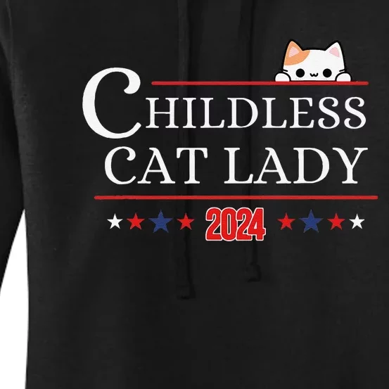 Childless Cat Lady 2024 Gift Women's Pullover Hoodie