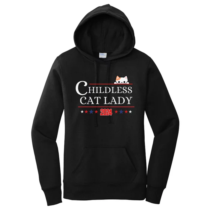 Childless Cat Lady 2024 Gift Women's Pullover Hoodie