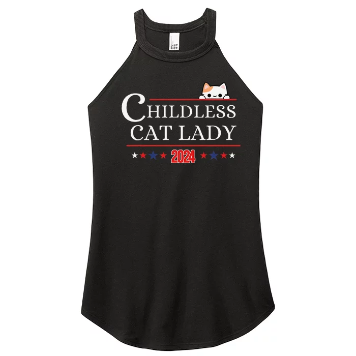 Childless Cat Lady 2024 Gift Women’s Perfect Tri Rocker Tank