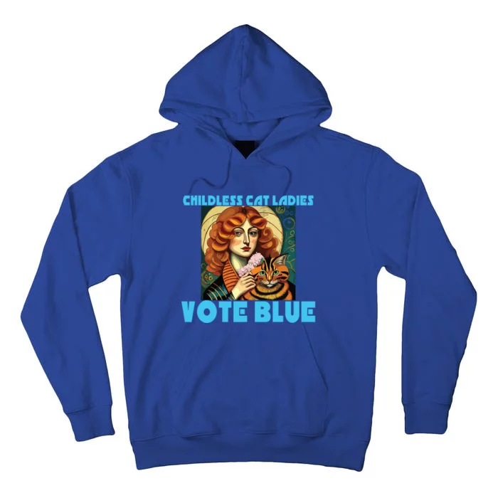 Childless Cat Ladies Vote Blue Tall Hoodie