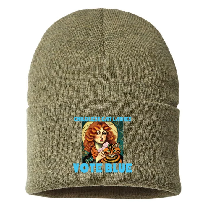 Childless Cat Ladies Vote Blue Sustainable Knit Beanie